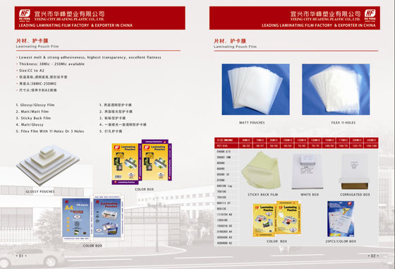 A3 A4 Size  80mic 100mic 125mic Gloss PET  laminating pouches lamination pouches